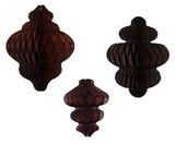 Tissue Paper Hanging Ornament 3-Set Decorations (11 inch, 10 inch, 8 inch)