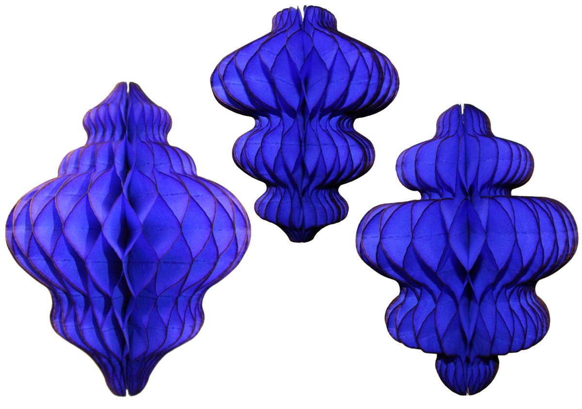 Tissue Paper Hanging Ornament 3-Set Decorations (11 inch, 10 inch, 8 ...