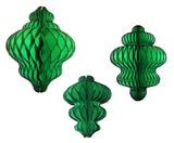 Tissue Paper Hanging Ornament 3-Set Decorations (11 inch, 10 inch, 8 inch)