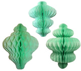 Tissue Paper Hanging Ornament 3-Set Decorations (11 inch, 10 inch, 8 inch)