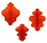 Tissue Paper Hanging Ornament 3-Set Decorations (11 inch, 10 inch, 8 inch)