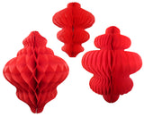 Tissue Paper Hanging Ornament 3-Set Decorations (11 inch, 10 inch, 8 inch)