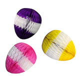 3-Pack 12 Inch Striped Easter Egg Decorations - MULTIPLE COLORS