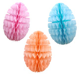 3-Pack 16 Inch Honeycomb Easter Egg Decoration - MULTIPLE COLORS - SOLID