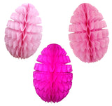 3-Pack 16 Inch Honeycomb Easter Egg Decoration - MULTIPLE COLORS - SOLID