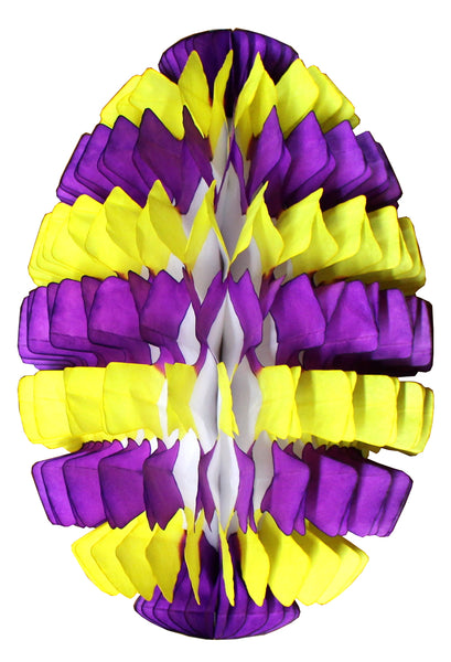 16 Inch Striped Honeycomb Egg Decoration - Multiple Color & Pack Options