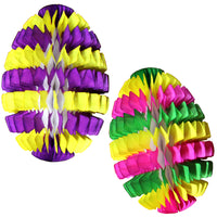 16 Inch Striped Honeycomb Egg Decoration - Multiple Color & Pack Options