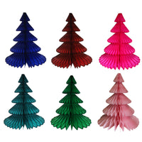 3-pack 17 Inch Honeycomb Christmas Tree - Solid Colors