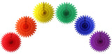 6-Piece Rainbow Themed Tissue Fans - MULTIPLE SIZES