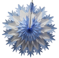 19 Inch Tissue Snowflake - Dip-Dyed Edges (6-pack)