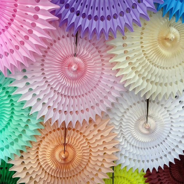 Mandala Crafts Hanging Paper Fans Party Decorations – Round Paper Fans –  MudraCrafts