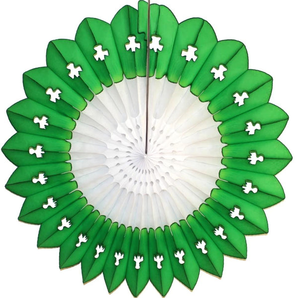 27 Inch Shamrock Tissue Fan - MULTIPLE PACK OPTIONS