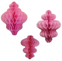 Set of 3 Honeycomb Ornaments (8 inch, 10 inch, 11 inch) - MULTIPLE COLORS