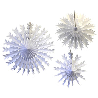 3-Piece Tissue Paper Snowflakes - 15, 19, 22 inch - MULTIPLE COLOR OPTIONS