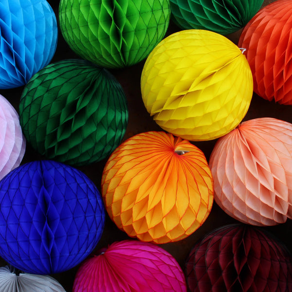 Large 14 Inch Honeycomb Balls (3-Pack) - Solid Colors