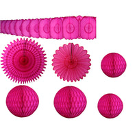 7-Piece Cerise Honeycomb Decoration Set