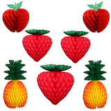 7-Piece Assorted Honeycomb Fruit Decorations, 7-13 Inches
