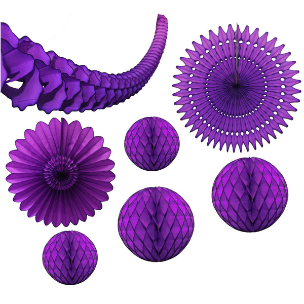 7-Piece Purple Honeycomb Decoration Set