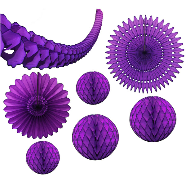 7-Piece Purple Honeycomb Decoration Set
