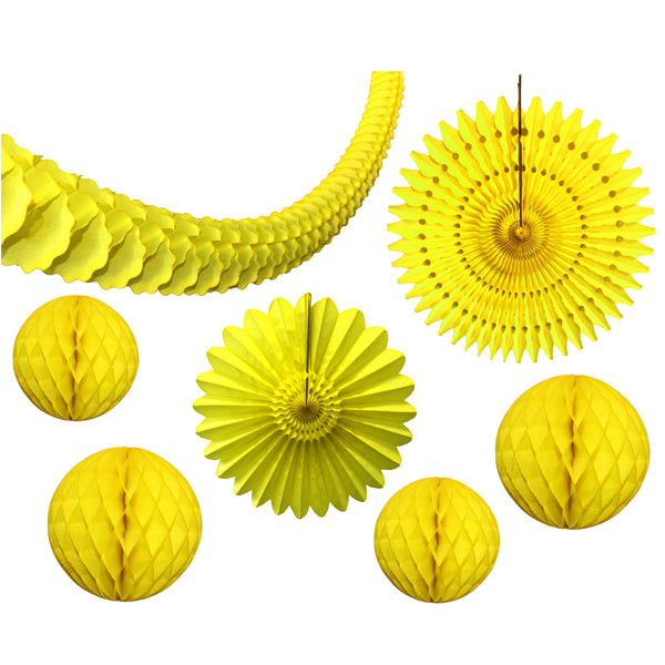 7-Piece Yellow Honeycomb Decoration Set