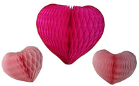 3-Piece Mixed Honeycomb Hearts - 12 & 8 Inches - MULTIPLE COLORS