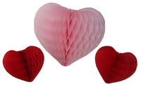 3-Piece Mixed Honeycomb Hearts - 12 & 8 Inches - MULTIPLE COLORS