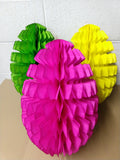 3-Pack 16 Inch Honeycomb Easter Egg Decoration - MULTIPLE COLORS - SOLID