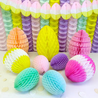 16 Inch Striped Honeycomb Egg Decoration - Multiple Color & Pack Options
