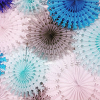 5-Piece Winter Mix Snowflakes, White and Blue (15, 22 Inch)