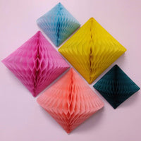 2-Pack 18 Inch Honeycomb Diamond Decorations - Solid Colors
