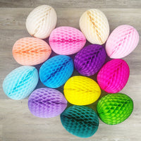 6-Piece 9 Inch Honeycomb Easter Egg Decoration - MULTIPLE COLORS