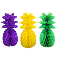 13 Inch Mardi Gras Pineapple Decorations - Solid