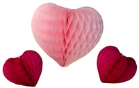 3-Piece Mixed Honeycomb Hearts - 12 & 8 Inches - MULTIPLE COLORS