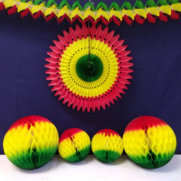 6-Piece Rasta Honeycomb Decoration Set