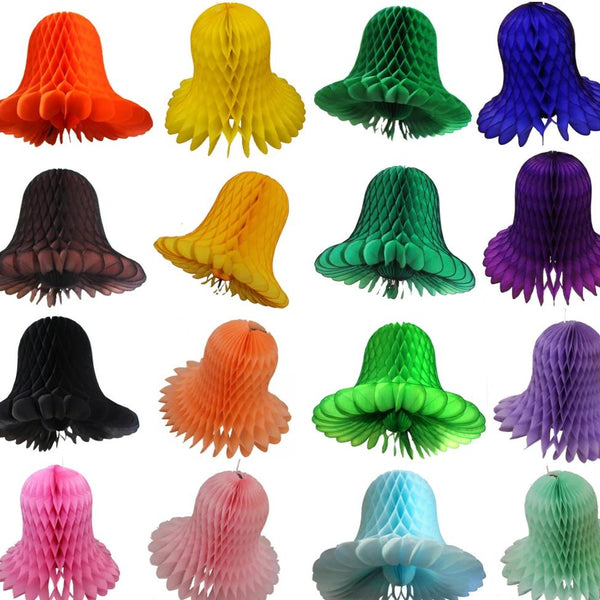 15 Inch Large Tissue Bell Decoration - 6-Pack - MULTIPLE COLORS