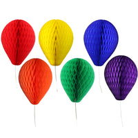 6-Piece Classic Rainbow Themed 11 Inch Honeycomb Balloons