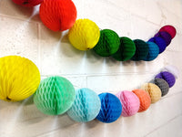 10-Piece Rainbow Themed Honeycomb Balls - MULTIPLE SIZES