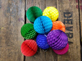 10-Piece Rainbow Themed Honeycomb Balls - MULTIPLE SIZES