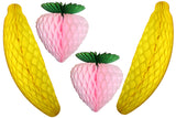 Banana & Strawberry Decorations (4-pack, Assorted Options)