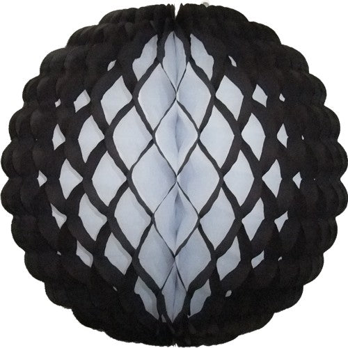 Small 8 Inch Honeycomb Puff Balls (3-Pack) - White Center