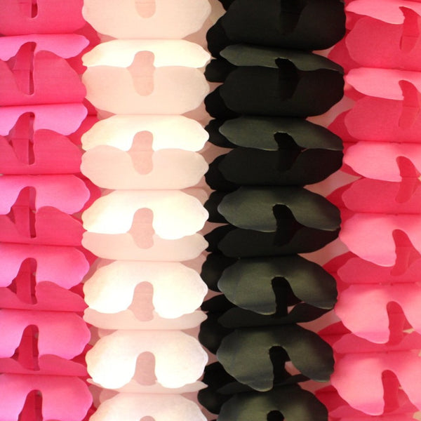 6-Piece Princess Party Garlands, 12 Foot (Black, Hot Pink, Light Pink)