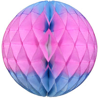 Blue & Pink Striped Honeycomb Balls, 3-Pack (Assorted Sizes)