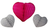 3-Piece Mixed Honeycomb Hearts - 12 & 8 Inches - MULTIPLE COLORS