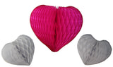 3-Piece Mixed Honeycomb Hearts - 12 & 8 Inches - MULTIPLE COLORS