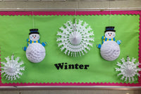 6-Piece Tissue Paper Snowflake Decorations, White (15, 19, 22 Inch)