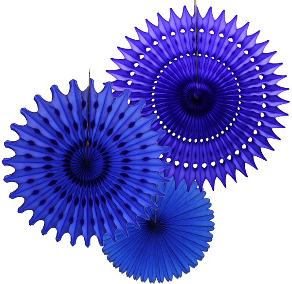 Set of 3 Assorted Tissue Paper Fans - Made in the USA – Devra Party Art