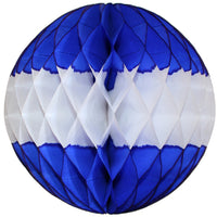 Dark Blue & White Honeycomb Balls, 3-Pack (Assorted Sizes)