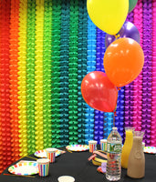 20-Piece Rainbow Themed Tissue Garlands, 12 Foot