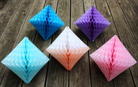 2-Pack 18 Inch Honeycomb Diamond Decorations - Solid Colors