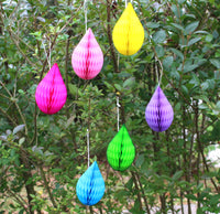 Mini 5 Inch Honeycomb Drop Decorations - 6-Pack - MULTIPLE COLORS